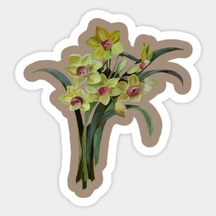 Lent Lily Spring Bouquet Vector Sticker